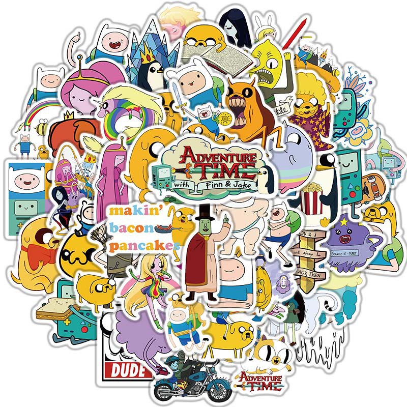 【Large sticker】50pcs Adventure Time Stickers American Fantasy Animation stickers Cartoon Stickers for Graffiti Stickers Water Cup Notebook Mobile Phone Luggage laptop toy Stickers PVC Waterproof Stickers
