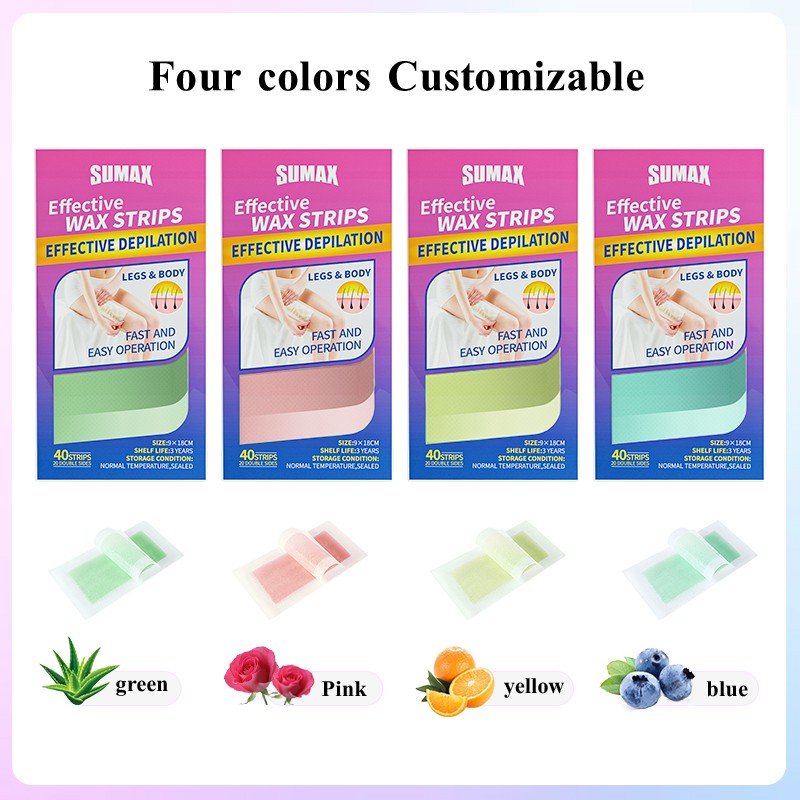 Sumax 40 ชิ้นสี่รสชาติแถบขี้ผึ้งกําจัดขนแถบขี้ผึ้งเย็นสองด้านขนาดใหญ่ชุดแว็กซ์แข็งผ้าเช็ดทําความสะอาดน้ํามัน Calming ราคา ถูกที่สุด ดีลบีเคเค แกลเลอรีภาพที่ 2