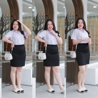 กระโปรงนักศึกษาทรงเอ ไซต์ใหญ่ สาวอวบพลัสไซต์🧋กระโปรงนักศึกษา ทรงเอ กระโปรงทรงเอผ่าหลัง ความยาว20-26นิ้ว • เอว33-45