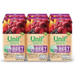 ยูนิฟ น้ำบีทรูท ผสมน้ำผักผลไม้รวม100% ขนาด 200ml ยกแพ็ค 6กล่อง UNIF BEET ROOT MIXED VEGI FRUIT JUICE