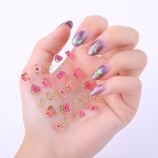 🔥ซื้อ 10 ฟรี 1🔥24pcs Sexy Nail Stickers Nail Stickers 3D Nail Stickers Childrens Animal Nail Art Decals Nail Stickers