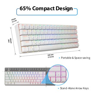 Image # 5of Review RK68 (RK855) RGB Wireless 65% Compact Mechanical Keyboard, 68 Keys 60% Bluetooth Hot Swappble Gaming Keyboard Hot swap S