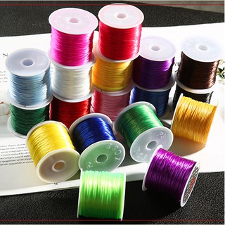 สายยางยืด สําหรับร้อยลูกปัด DIY ขนาด 0.8 มม. ยาว 60 ม./ม้วน 18 สี