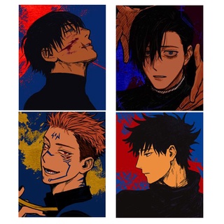 【HF】ภาพปักครอสสติตช์คริสตัล ลายอนิเมะ Jujutsu Kaisen 5d ขนาด 30X40 ซม. สําหรับตกแต่งผนังบ้าน DIY