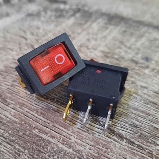 Push Switch KCD1 มีไฟ สีแดง 3 ขา 10A125V , 6A 250V คุณภาพมาตรฐาน