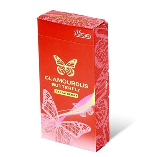 glamourous Butterfly strawberry condom 6 ชิ้น