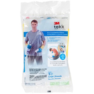 ถุงมือยาง 3M TEK ทนสารเคมีทั่วไป L  3M TEK L BL-L/YE GENERAL RUBBER GLOVES