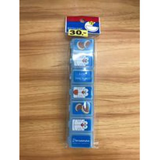30 บาท ตลับยา 7 ช่องทรงยาว ลายโดเรม่อนลิขสิทธิ๋แท้