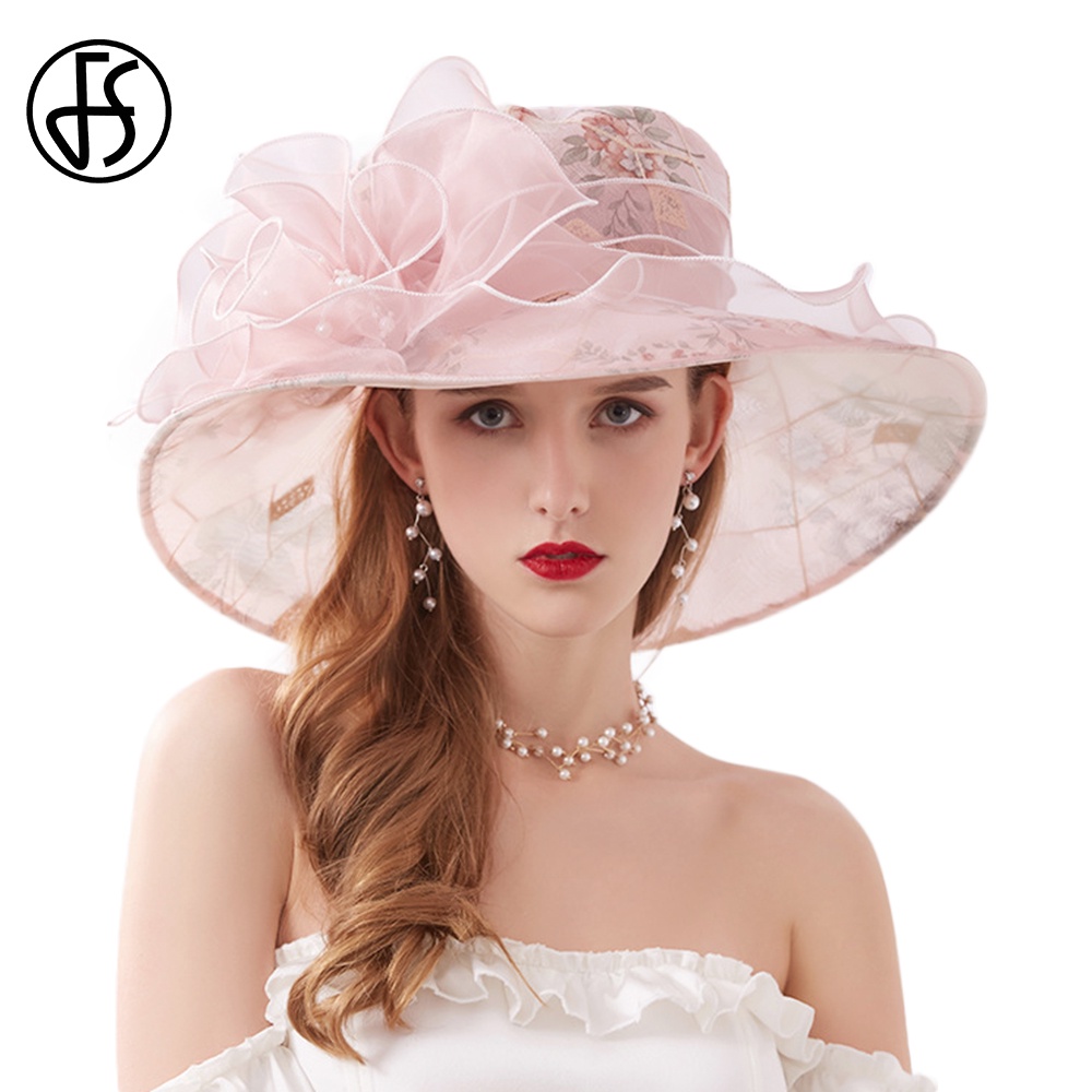 20FS Fascinator Chiffon Kentucky Hats Flower Wedding Hats For Women