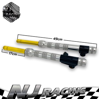 NJ RACING PK กระบอกโช๊คหน้าแต่ง+แกนสีทอง ( รุ่นดรัมเบรค ) WAVE100 /110  / 125 ดรีม รุ่นดรัมเบรคหน้า พร้อมใช้งาน