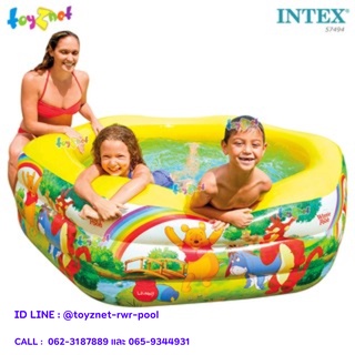 Intex สระเป่าลมหกเหลี่ยม หมีพูห์ 1.78x1.91x0.61 ม. รุ่น 57494/57496