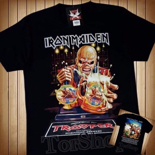 เสื้อยืดโอเวอร์ไซส์RockYeah &amp; HotRock T Shirt 3D เสื้อวง IRONMAIDEN สกรีนคมชัดHD (ไซส์ยุโรป) เสื้อยืดดำ เสื้อวินเทจ90 เส