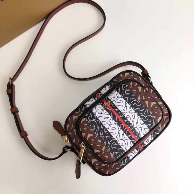 NEW BURBERRY MONOGRAM STRIPE E CANVAS CAMERA BAG | Shopee Thailand