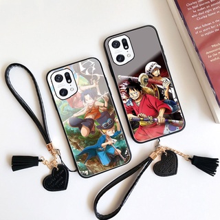 เคสโทรศัพท์มือถือกระจกนิรภัย แบบแข็ง กันกระแทก ลายการ์ตูนลูฟี่ One Piece สําหรับ Oppo A96 A36 A76 A16K A16 A15 A35 A74 A95 A72 A54 A55 A95 A93 A11S 4G 5G