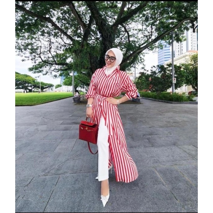 เสื้อคลุมยาว พรีเมี่ยม prda syahrini realpict