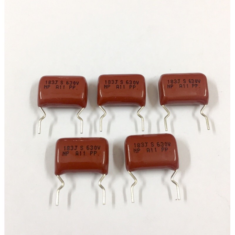 10ชิ้น 0.018UF 630V (183J=18NJ 18NF) ขาห่าง15mm. ไมล่า คาปาซิเตอร์ capacitor ตัวเก็บประจุ ใหม่แท้คุณภาพเต็ม100%
