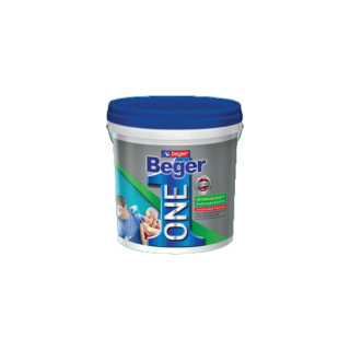 Beger One สีทาภายในผสมรองพื้น สีเทา ขนาด 3L สีน้ำ สีรองพื้น สีทาบ้าน [ จบครบในตัวดียว ]