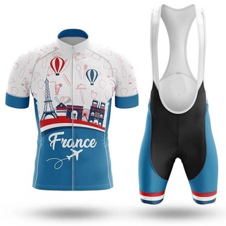 【โปรโมชั่น】เสื้อกีฬาแขนสั้น ลาย France Cycling Jersey 2024 สําหรับผู้ชาย เหมาะกับการขี่จักรยาน MTB