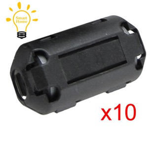 ♯♪10 Pcs Movable 7mm Inner Diameter Black Ferrite Core Ring Cable Clip