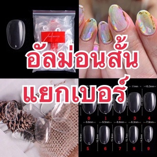 (03)เล็บpvcแยกเบอร์แอลมอลสั้น1ห่อ50ชิ้นสีใส/ขุ่น