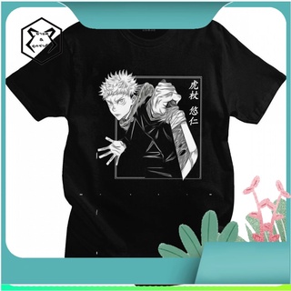 เสื้อยืดคอกลมเสื้อยืดแขนสั้น ผ้าฝ้าย พิมพ์ลายอนิเมะ Jujutsu Kaisen Yuji Itadori สไตล์ญี่ปุ่น สําหรับผู้ชาย