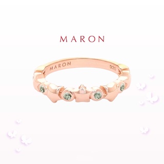 MARON - Mythical Stars Band Ring with Green Sapphire แหวนพลอยดาว พลอยเขียวส่อง เงินแท้925