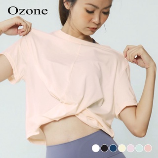 OZONE TWIST CROP TOP เสื้อยืด ออกกำลังกาย มีให้เลือก 5 สี ผลิตจากผ้าQuick-Dry รุ่น WS2002