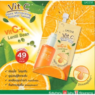 🔥ขายยกกล่อง 6 ซอง&amp;แบบขวด เซรั่มวิตซีแบบซอง USTAR Vit C Pore Minimizing Booster Ser