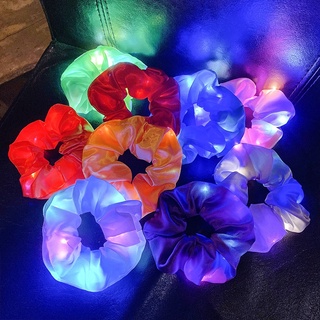 ยางรัดผม LED สไตล์ยุโรป อเมริกัน เรืองแสง สีหวาน เรียบง่าย ยางรัดผม เชือกรัดผม เครื่องประดับผม