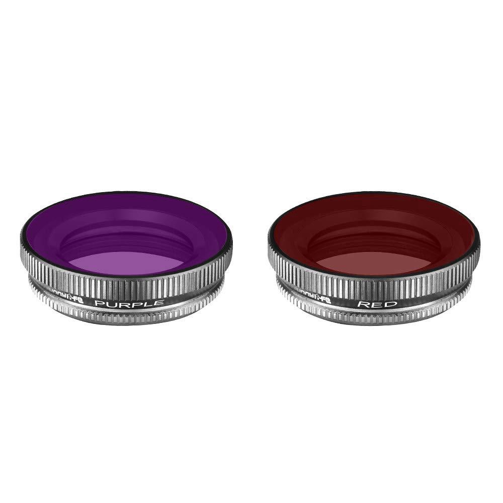2PC OSMO Action Diving Purple/Red Lens Filter Camera Lens Filters for DJI OSMO Action 4k Camera