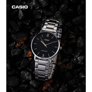 นาฬิกา Casio รุ่น MTP-VT01D-1B นาฬิกาผู้ชาย สายแสตนเลส หน้าปัดดำ (รุ่นใหม่ล่าสุด) ของแท้ 100% รับประกันสินค้า 1 ปีเต็ม