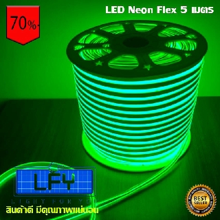 LED!!LED Neon Flex ไฟเส้น ประดับตกแต่งแม้ในบ้าน หรือนอกบ้าน มีสีให้เลือกมากมาย แสงสีเขียว G ยาว 5 เมตร