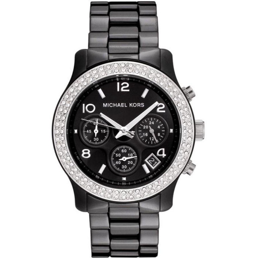 Michael Kors นาฬิกาข้อมือผู้หญิง สายเซรามิก รุ่น MK5190 -สีดำ/สีเงิน