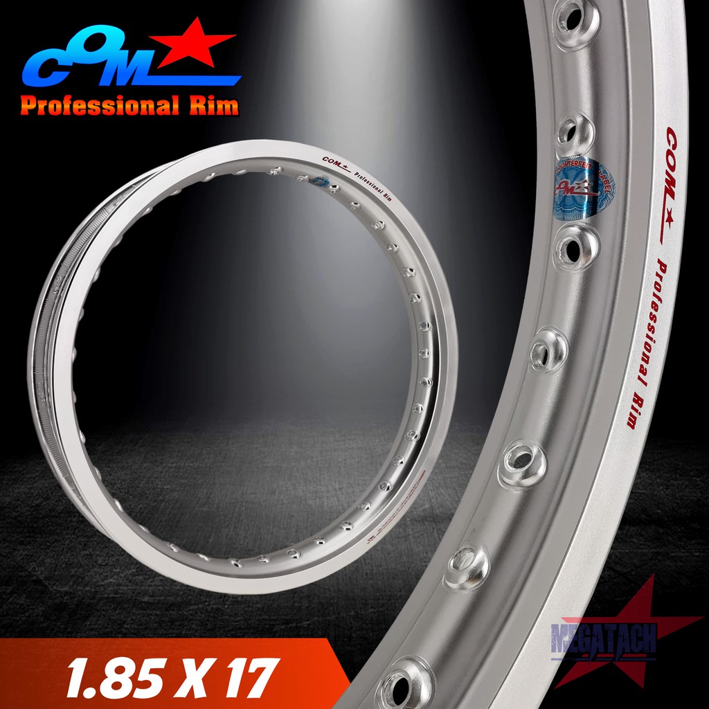 ล้อ COM 1.85 X 17 สีเงิน ขอบเรียบ วง ล้อคอม ขนาด 1.85 ขอบ 17 ของแท้ 1 วง การันตี ของแท้ 100% วงล้อ ส