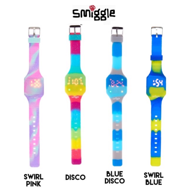 Smiggle นาฬิกาข้อมือดิสโก้ รุ่น Swirl Disco Jam Tangan