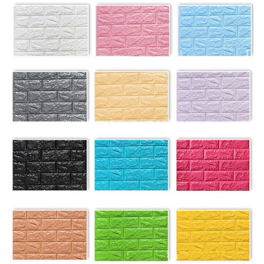 ○wallpaper ติดผนังสีพื้น ถูกสุด พร้อมส่ง  แผ่นผนัง 3d wallpaper ลายอิฐ วอลเปเปอร์ 3D ลายอิฐ วอลเปเปอ