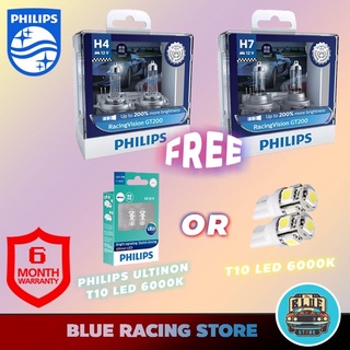 หลอดไฟหน้ารถยนต์ PHILIPS : RACING VISION 150% ขั้ว H4 H7 | Racing Vision GT200 หลอดไฟรถยนต์ หลอดไฟหน้า หลอดไฟ Philips