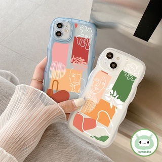 Casing Fashion Creative Soft Case For iPhone 14 Pro 11 12 13 Pro Max XS X XR XS Max 7 8 Plus Transparent TPU Case Wave Frame Cover