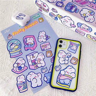 ลด 20% ทั้งร้าน ใช้โค้ด SBC6SU สติ๊กเกอร์น้องกระต่ายกันน้ำน่ารักๆแผ่นใหญ่ Rabbit Sticker