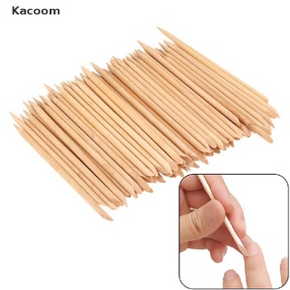 Kacoom 100Pcs Cuticle Pusher Nail Art Cuticle Remover Orange Sticks For Manicure Nail TH