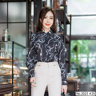 Maristar : No.2023 เสื้อแขนยาวพิมพ์ลาย | Printed Long Sleeve Blouse