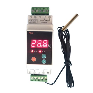 【MT】 AC90~260V -40~110℃  Din Rail Thermostat with Sensor 2 Way Relay Output Temperature Alarm Controller  NO NC COMMON Output 7A/250VAC