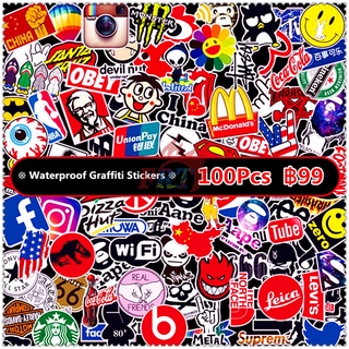 ❉ Fashion Brand Waterproof Graffiti สติ๊กเกอร์ ❉ 10~100Pcs DIY Mixed Luggage Laptop Skateboard Decals Doodle สติ๊กเกอร์