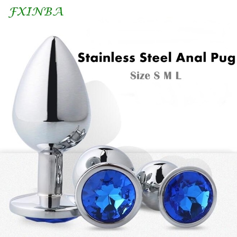 Fxinba 3 Size Stainless Steel Anal Plug Metal Butt Plug Large Set Waterproof Jewelry Beads