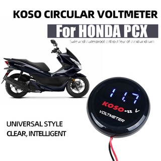 วัดโวลท์มอเตอร์ไซค์ HONDA PCX 150 125 160 PCX150 PCX125  โวลต์มิเตอร์วัดแรงดันไฟฟ้าดิจิทัล KOSO สําหรับรถจักรยานยนต์ วัดรอบมอเตอร์ไซค์