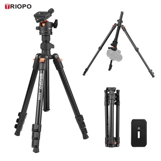 Triopo K268 ขาตั้งกล้องอลูมิเนียม แบบพกพา 360 องศา°หัวบอลพาโนรามา 162 ซม. /63.8 นิ้ว สูงสุด ขาตั้งกล้อง ความจุ 10 กิโลกรัม 22 ปอนด์ สําหรับเดินทาง