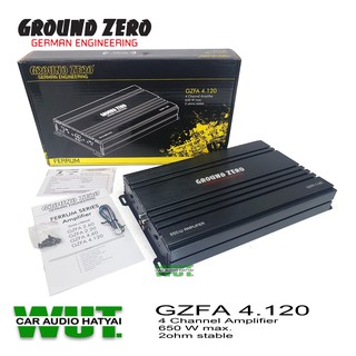 เพาเวอร์แอมป์ เครื่องเสียงรถ ปรีแอมป์รถยนต์ พาวเวอร์แอมป์ กราวซีโร่ GROUND ZERO รุ่น GZFA 4.120 (ประกันบริษัท 1ปี)