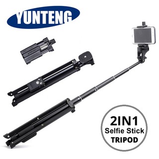 YUNTENG VCT-1688 ขาตั้งกล้อง+ไม้เซลฟี่ พร้อมรีโมทบลูทูธ ฟรี หัวต่อมือถือ