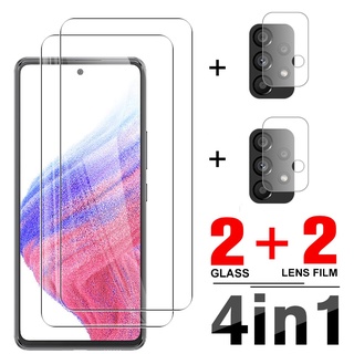 4in1 Tempered Glass Case For Samsung Galaxy A53 5G HD Film For Samsung A53 A23 A33 A73 A03 A03S A13 4G 5G Camera Protective Film