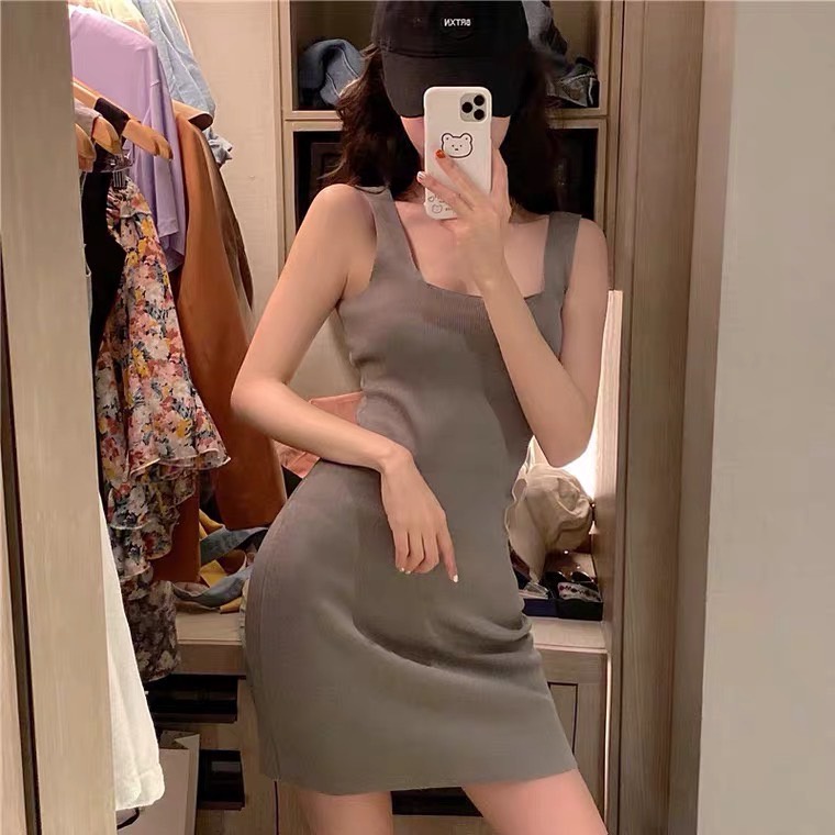 💥 Fairy style 💥 ชุดเดรสไหมพรม เข้ารูป เซ็กซี่ ผ้ายืดและสีพื้น สีโทนอุ่นๆละมุน 💖 #80037 - รูปที่ 4